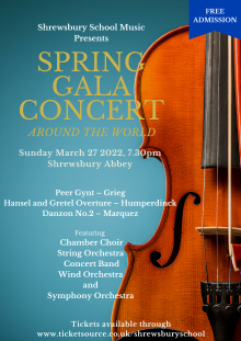Spring Gala Concert – Around the World at Shrewsbury Abbey Spring Gala Concert – Around the World at Shrewsbury Abbey