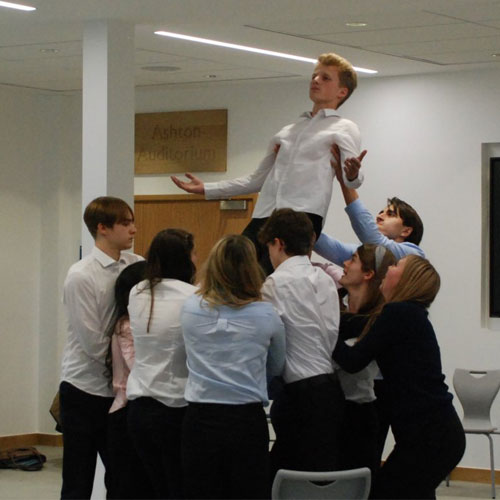 Students in a lunchtime drama session