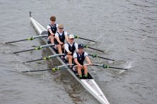 First outing on the tideway for rowing crews in Fours Head